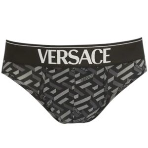 Versace Men's Black Briefs Underwear Designer Cotton Stretch Logo Size Small